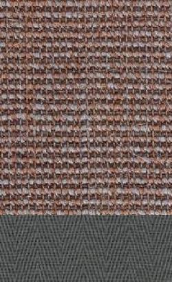 Sisal Salvador rosenholz 012 tæppe med kantbånd i grau 042